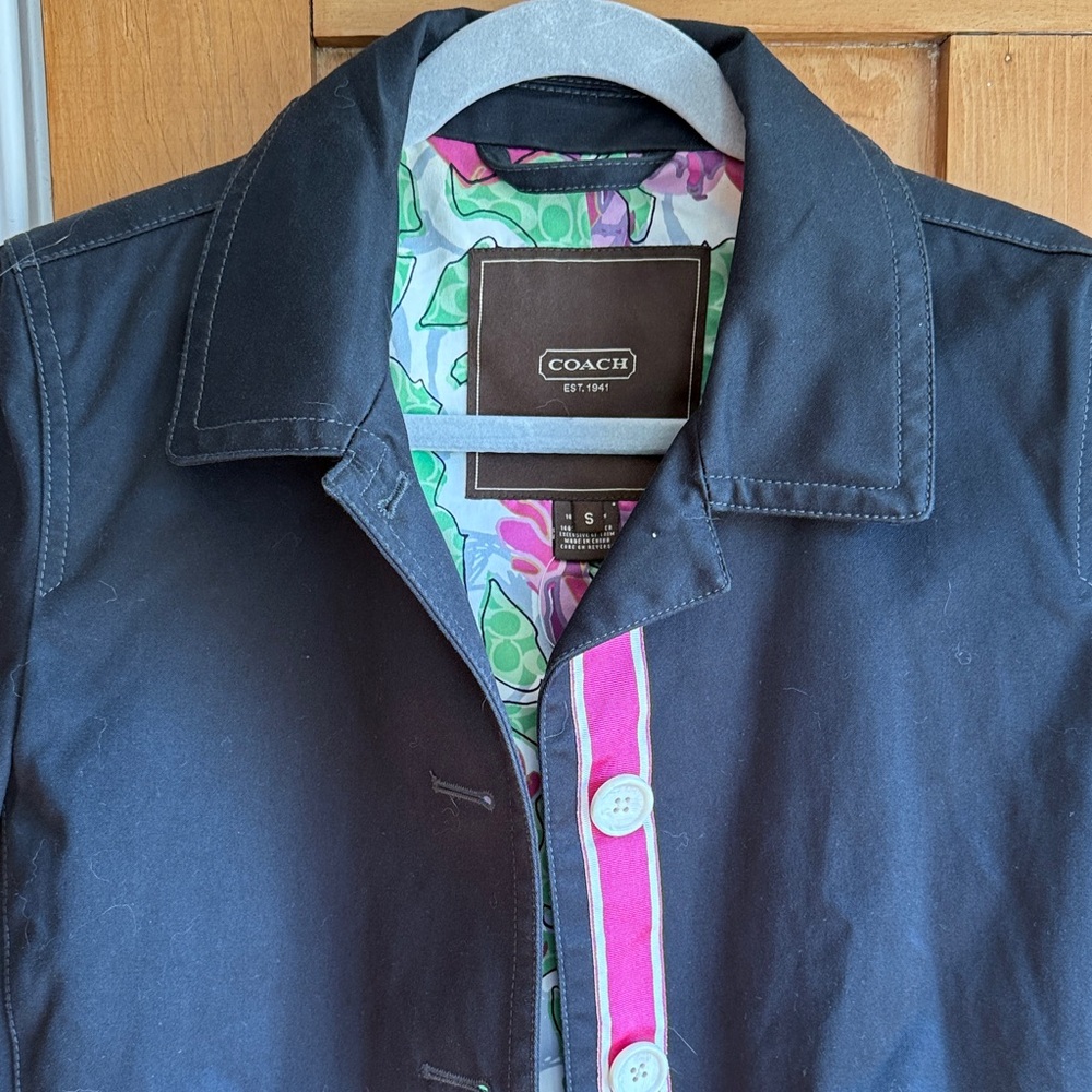 Coach Black Jacket with Pink Accents